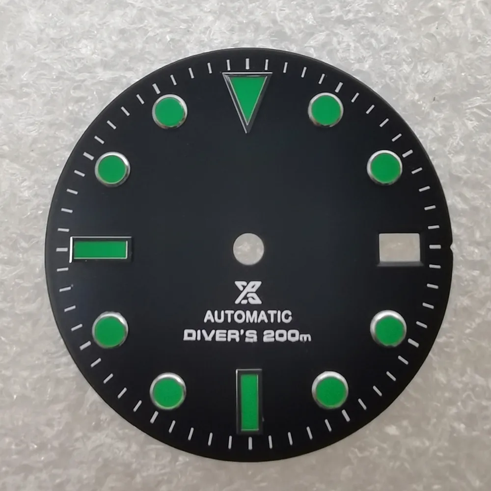 SKX007 Style Watch parts custom watch face fit nh35 movement 8215 luminous 28.5mm Luminous watch dial