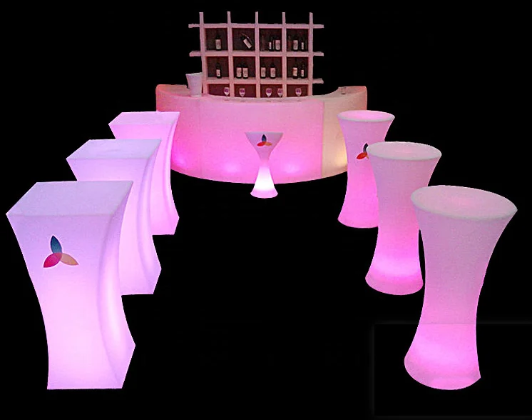 Modern Event Light up bar Table Garden Party Illuminated Led high cocktail Table Outdoor Glowing Led Cocktail Table