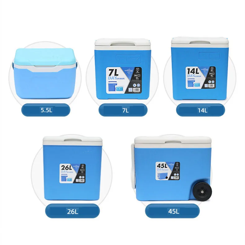 Beer Can Drinking Ice Cooler Box with Handle Blood Vaccine Plastic Low Price Promotion Mini Blue and Red 16l Carry Food