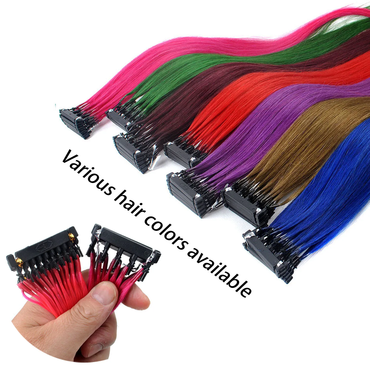 6D Hair Extensions No-trace Hair Extensions Hairpieces C-shaped Buckle Human Hair Pieces 10 Sets