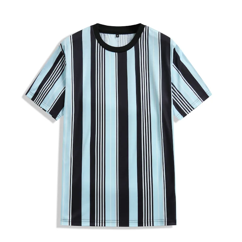 2022 summer new design stylish street crewneck vertical striped mens t shirts