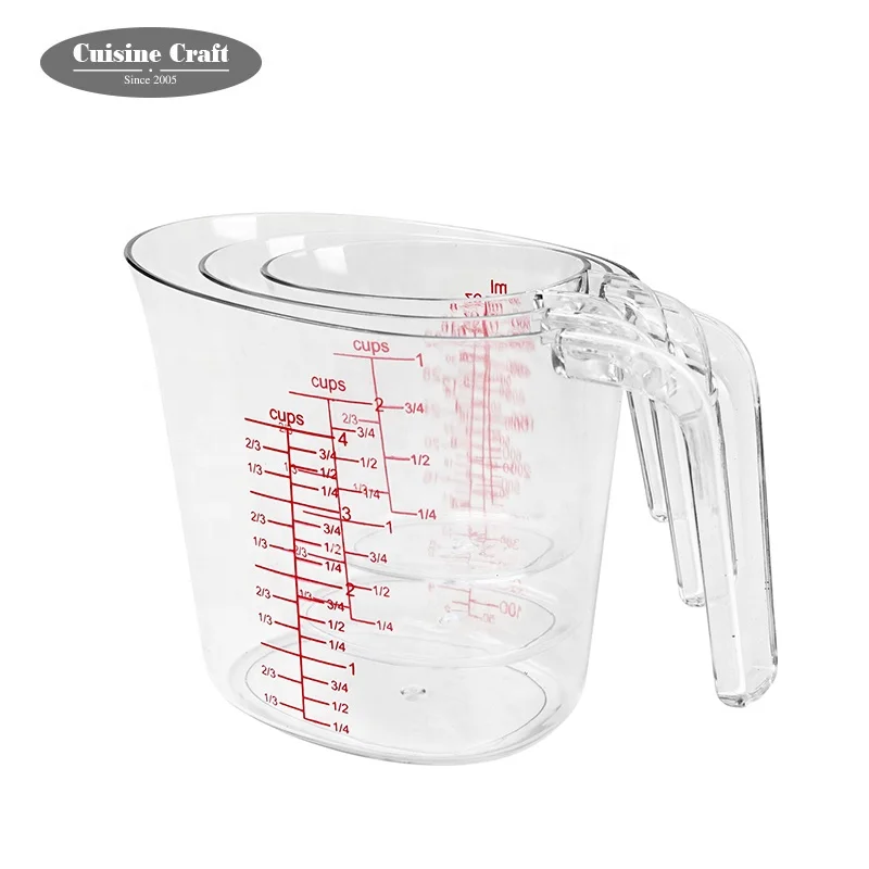 Hot selling  different content heat resistant plastic BPA Free liquid nesting stackable measuring cup
