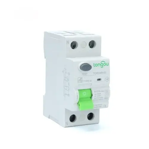 Tongou Type B RCCB Earth Leakage Current breaker DC RCCB RCD 2P 16A 20A 32A 40A 50A 63A 30mA 300mA 6KA EV system