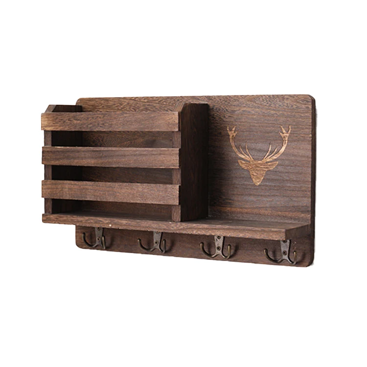 Wooden wall-mounted wall shelf, room decoration multi-purpose storage rack, living room bedroom wall storage rack