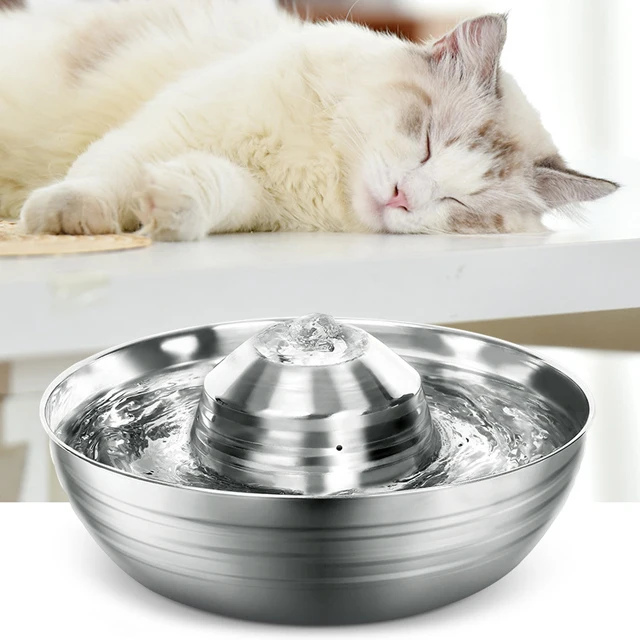 Cat из нержавеющей стали фонтан для домашних животных и собак с заменой фильтров беспроводной датчик 4l 3.2l диспенсер 2024