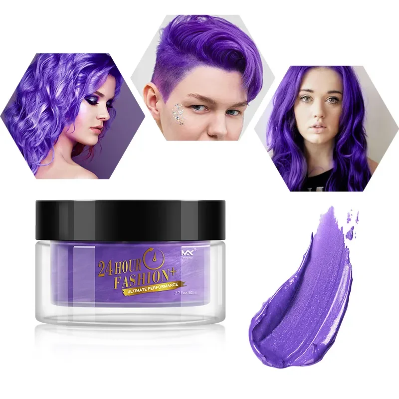 2023 Wholesale Custom Logo Colors Temporary Modeling Hair Wax DIY Mud Hair Dye Cream Washable Hair Color Wax For Daily & Party