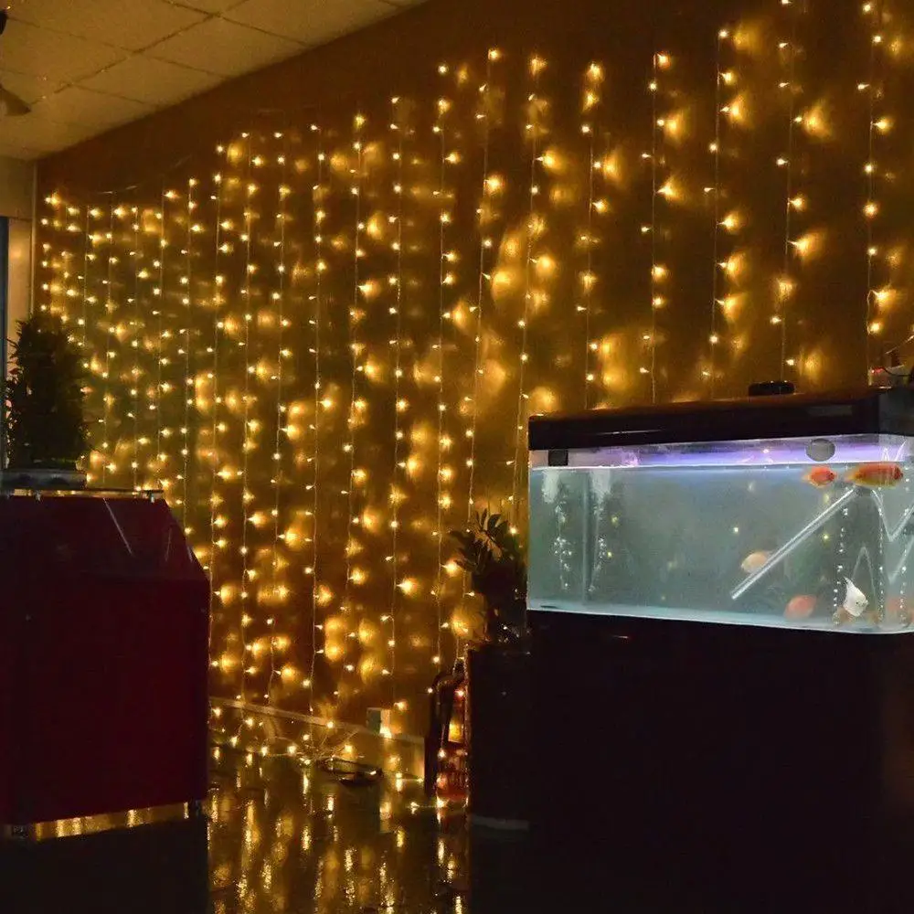 Party Perfect Holiday 300 Led 3M Fairy Curtain String Lights Wedding Indoor Outdoor Decoration for Christmas 90 Copper 10000 88