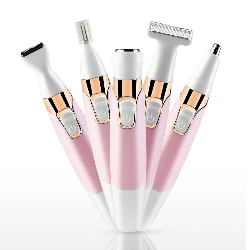 Professional Electric Epilator Multifunctional Lady Epilator Detachable 5-in-1 cutter Head Epilator