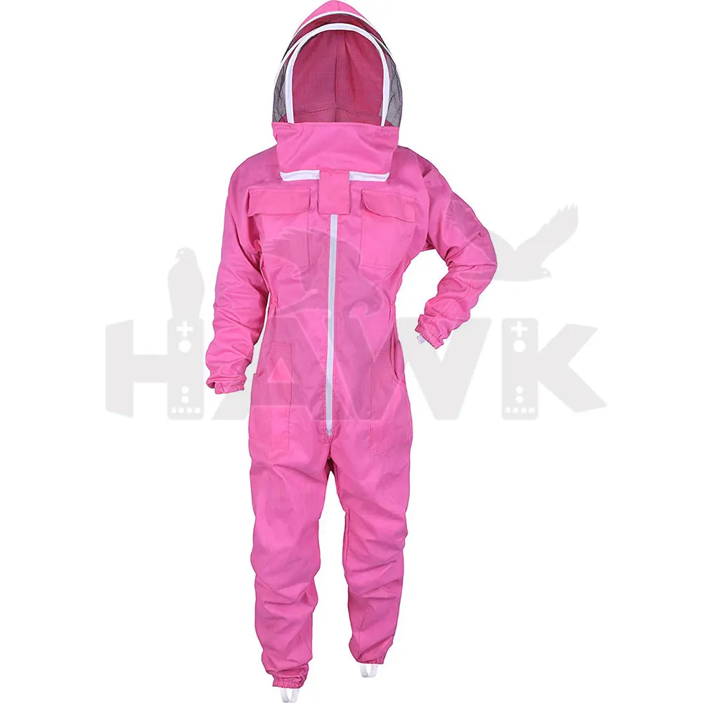 Protective Suit 3 Layer Ventilated Bee Suit Factory Price Beekeeping White Safety Protective Clothes Custom Designs HM-3207 PK