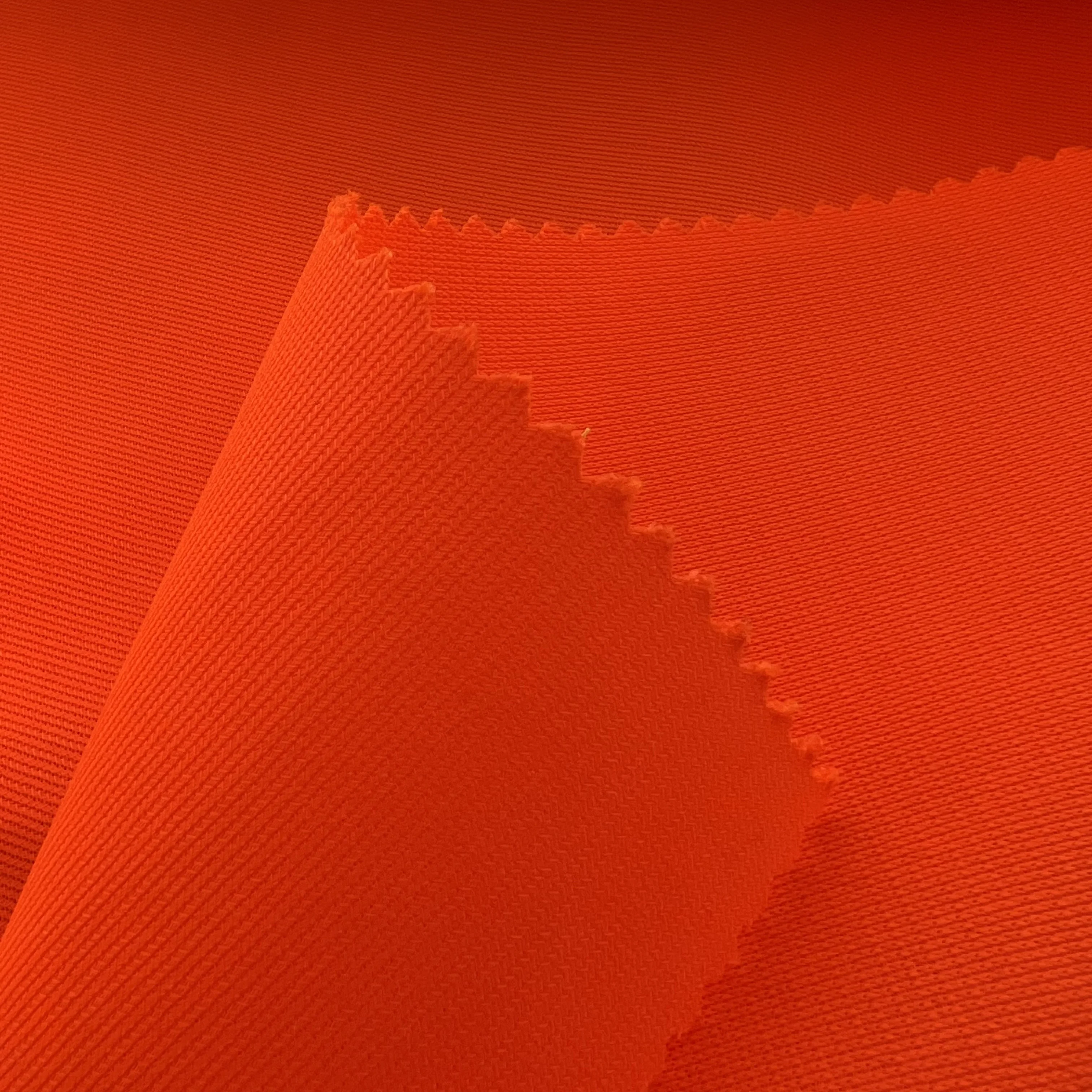 Wholesale Neon Orange Fluorescent 100% Polyester Tricot Safety Vest Fabric