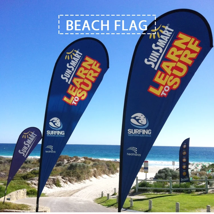 Banners Beach Flags  Double Sides Printing Rectangular Feather Flag Teardrop Beach Flag With Logo Custom Print