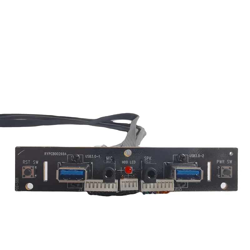 Computer Case Front Panel Mounted Cable Power Switch Dual USB 3.0 PCB Mainboard Circuit Board Audio Interface Wire