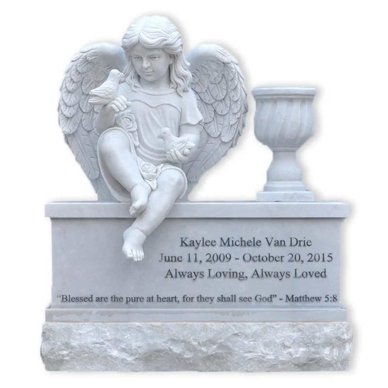 Shengye European children crying angel marble monument tombstone outdoor baby angel tombstone marble angel tombstone memorial