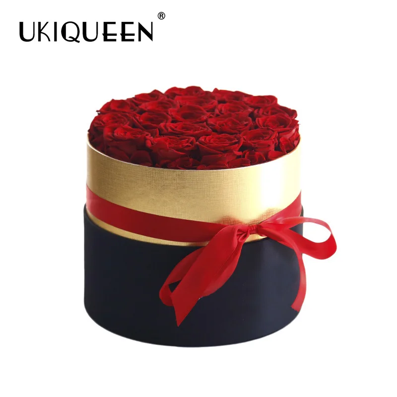 UKIQUEEN Culinan Preserved High Quality Flower Box Roses Decorative Flowers & Wreaths 100% Natural Real Rose Paper,velet CN;YUN