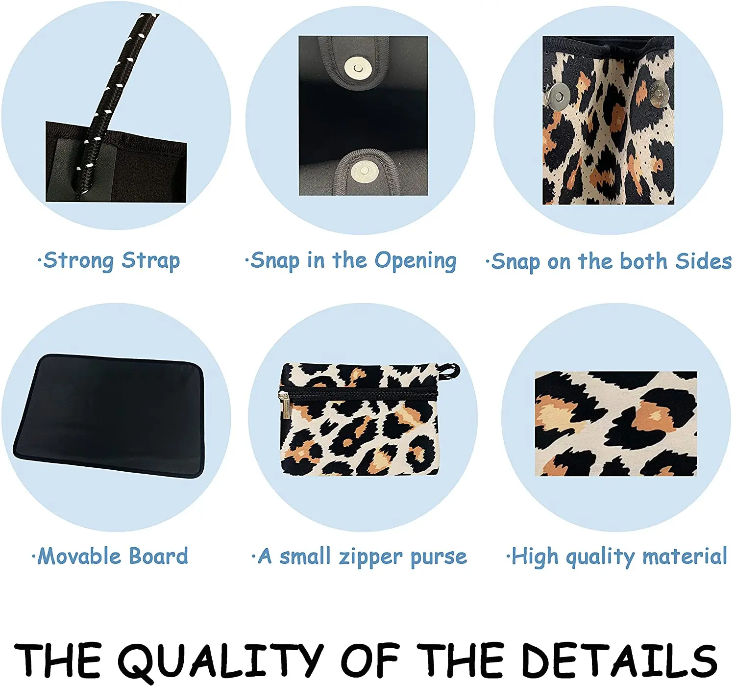 Fashion Summer Perforated Waterproof Shoulder Women Tote Neoprene Beach Bag