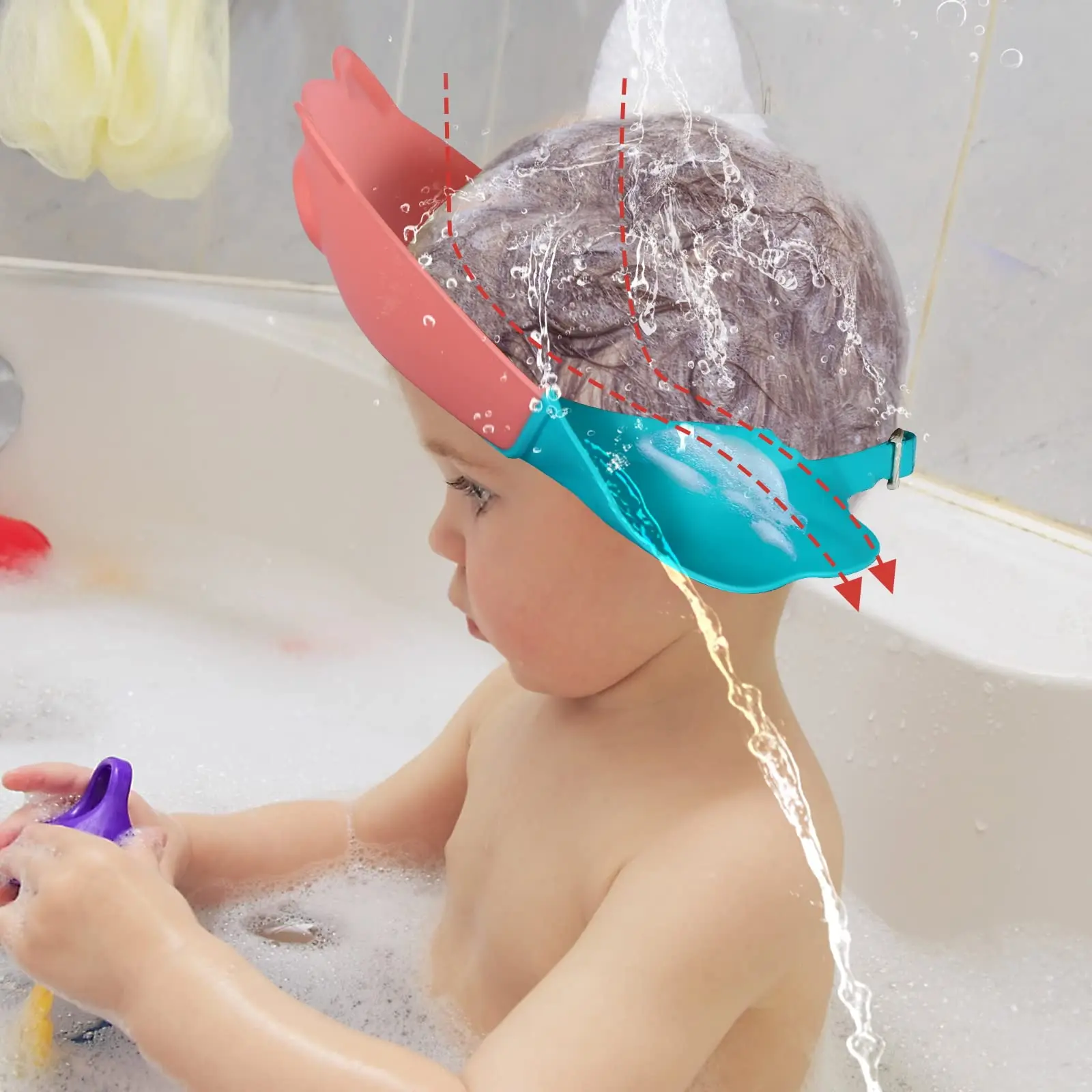 Adjustable Shower  Washing Hair Ear Protection Baby Shower Shampoo Cap kids shower visor cap