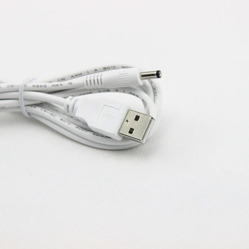 1.0 meter white USB to DC plug cable USB DC jack cable without transformer