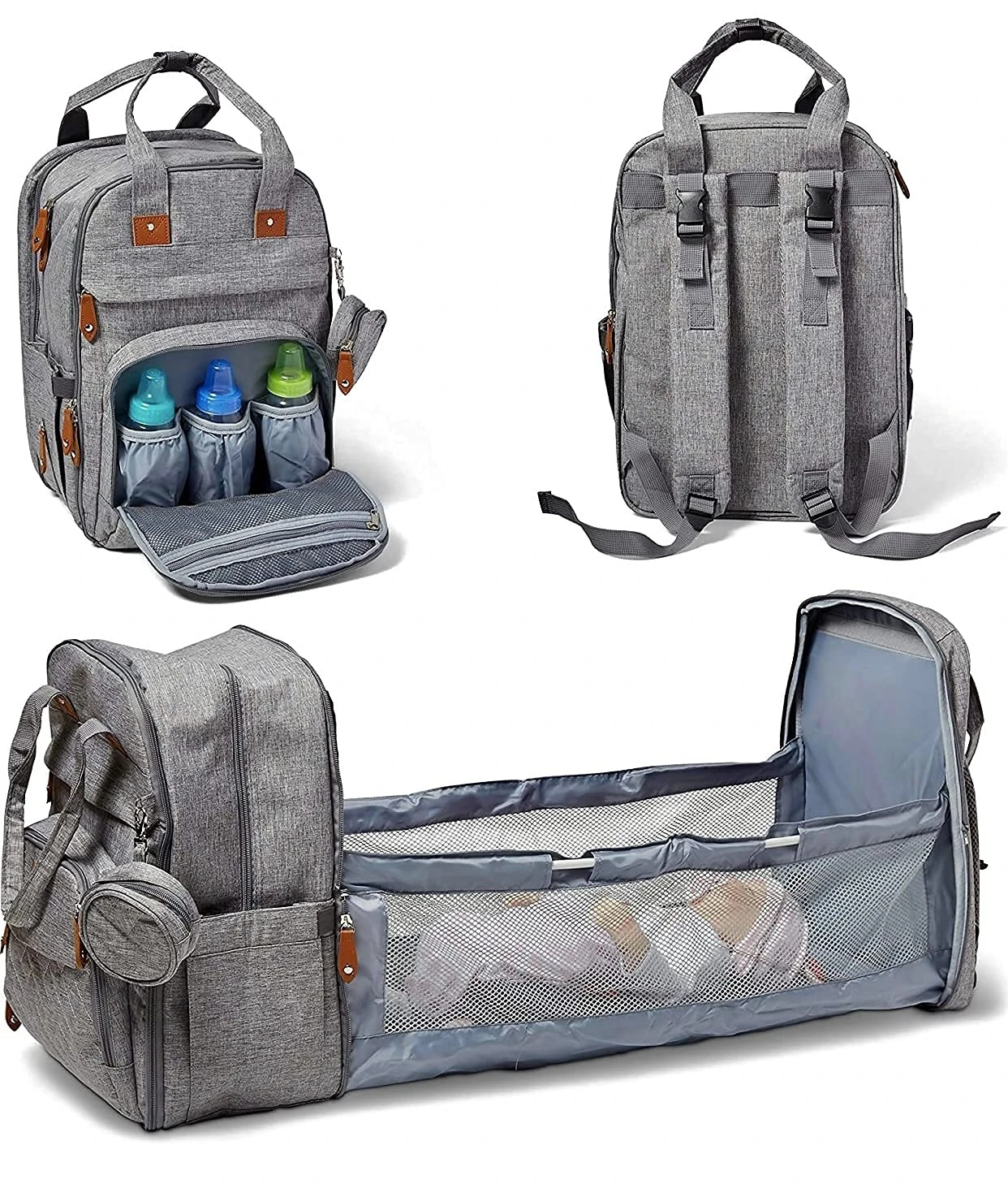 Бесплатный образец, сумка для подгузников, рюкзак, переносная складная сумка для переодевания, Изолированная бутылка для соски, многофункциональный