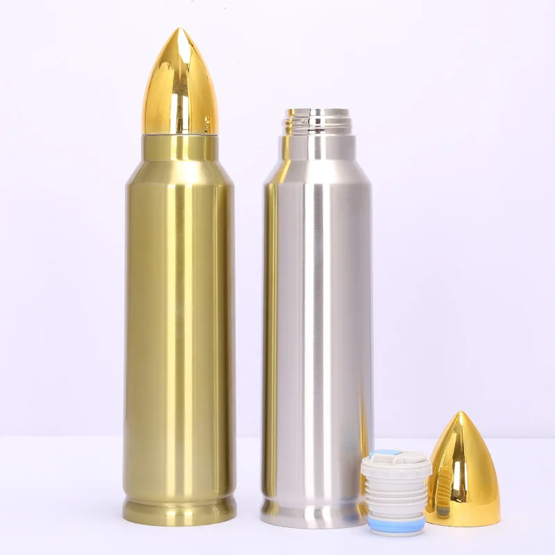 500ml 1000ml Double wall Sublimation blanks  Stainless Steel Bullet shape skinny Tumbler with leak proof