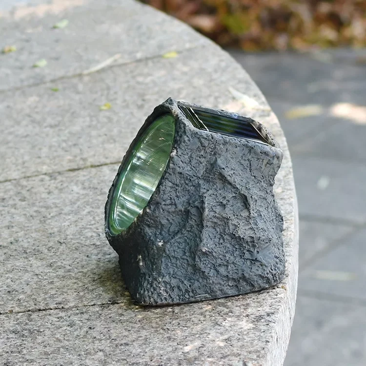 LED Solar Garden Resin Rock Stone Light Outdoor Waterproof Induction Solar Lawn Lamps LED Garden Lights