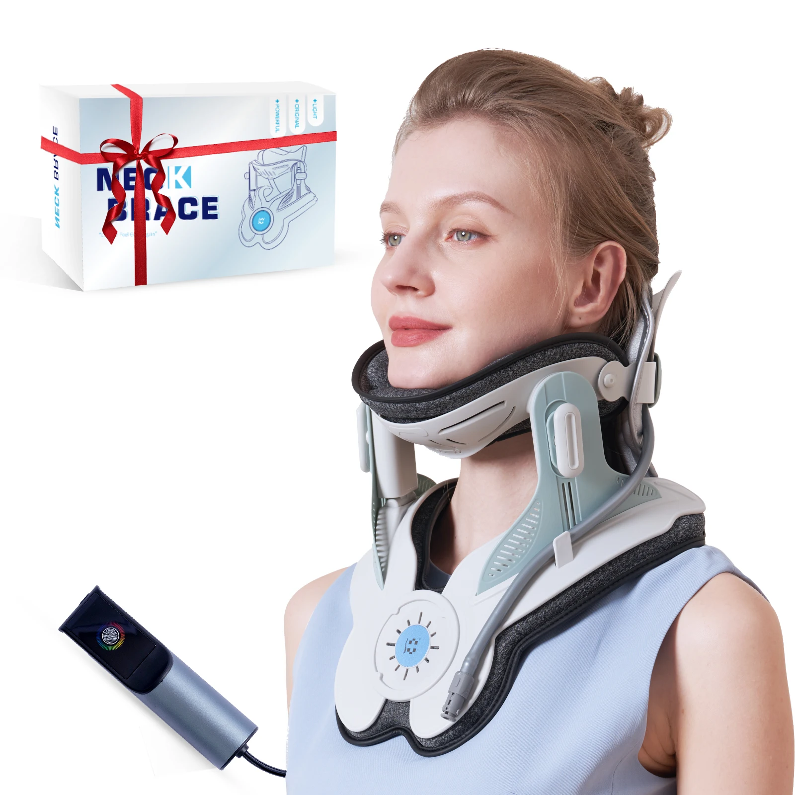 Alphay Drop Shipping Product Custom Neck Pain Relief Stretcher Inflatable Airbags Cervical Neck Traction Device