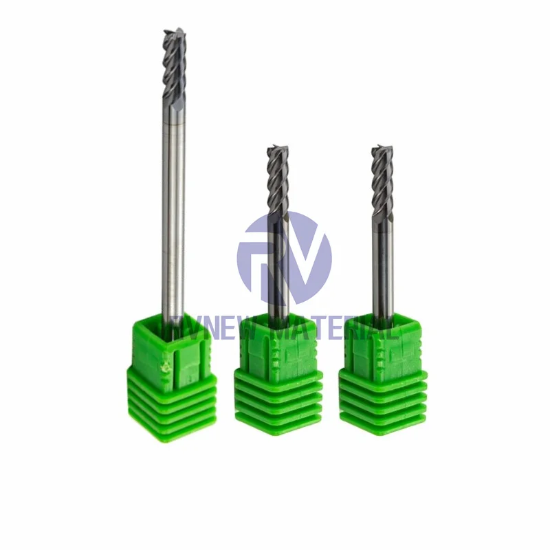 HRC 45 degree tungsten carbide standard length 2/3/4flute square cnc milling cutter tool end mill
