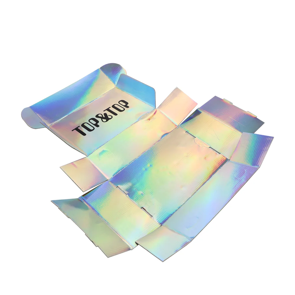 OEM Unique Holographic Mailer Box Die Cut Cardboard  Mailing Box Shipping Hard Corrugated Paper Boxes