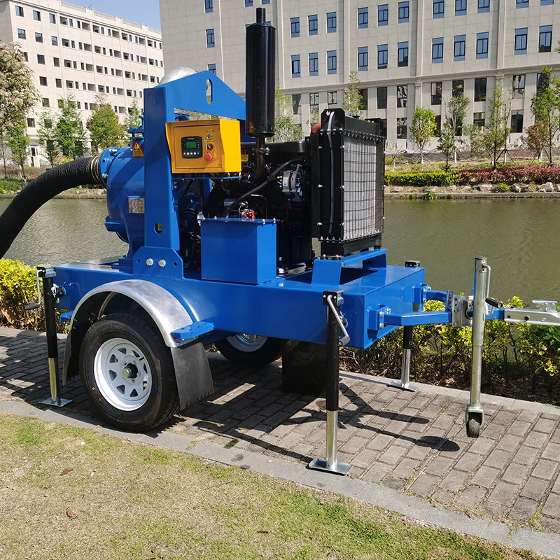 6 Inch Super T Series Self-priming Trash Water Pump with Trailer