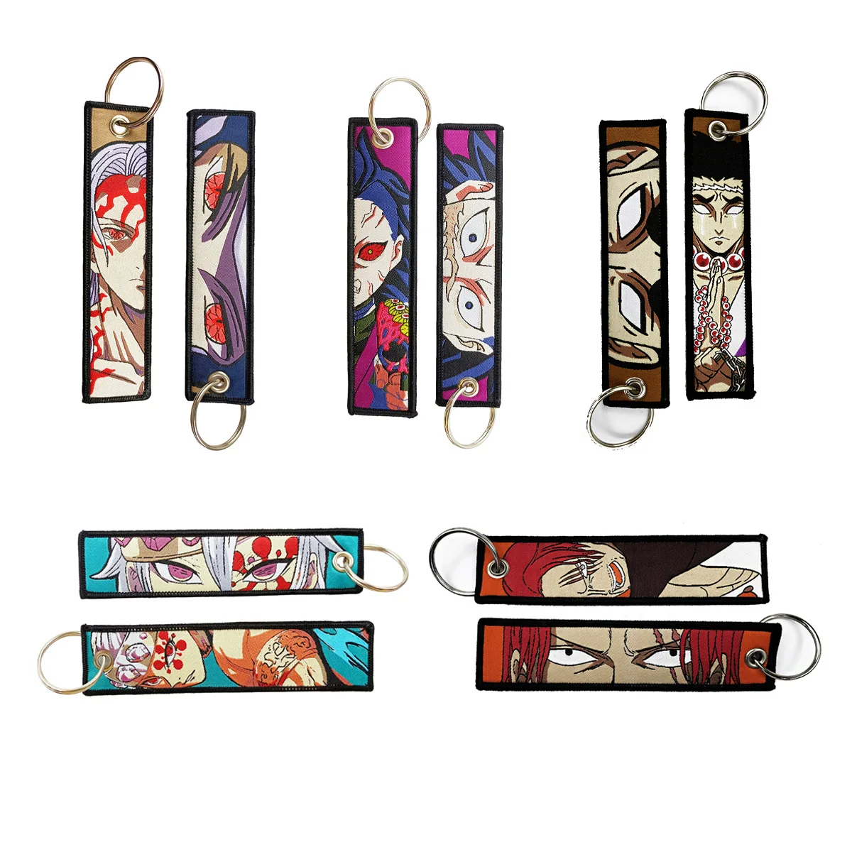 Stock Cartoon Fabric Keychain Woven key chain luggage tag Anime Embroidery Jet Tag Key Tag