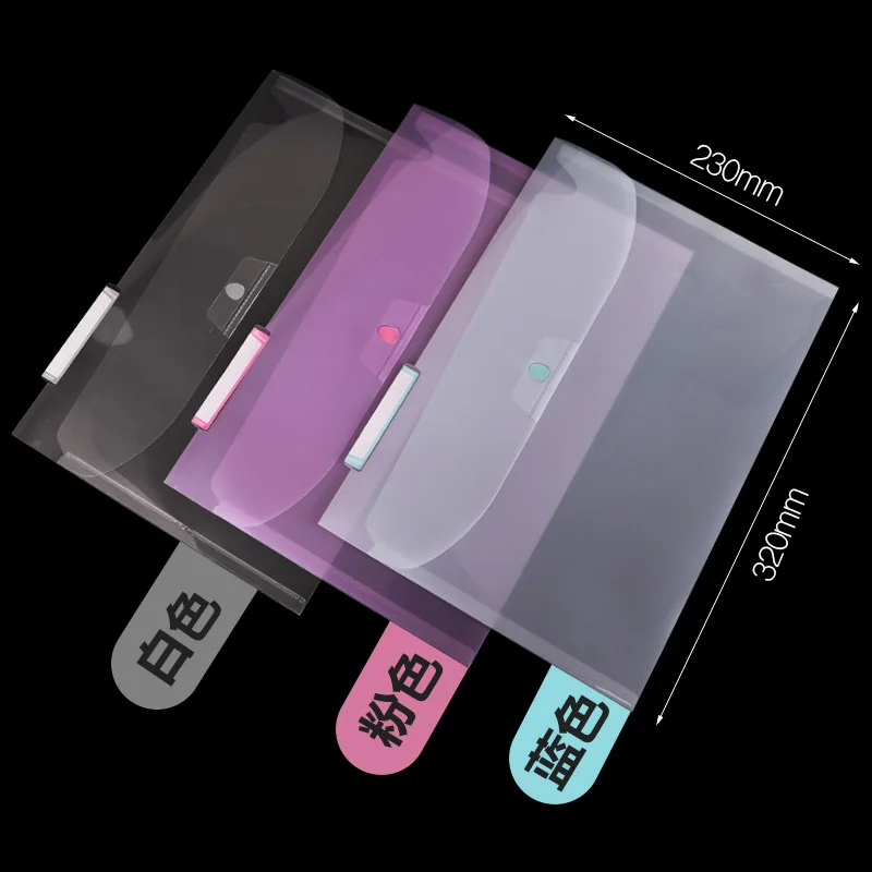 Document Wallet A4 Plastic Button Bag File Folder Filing Products Bag For Documents