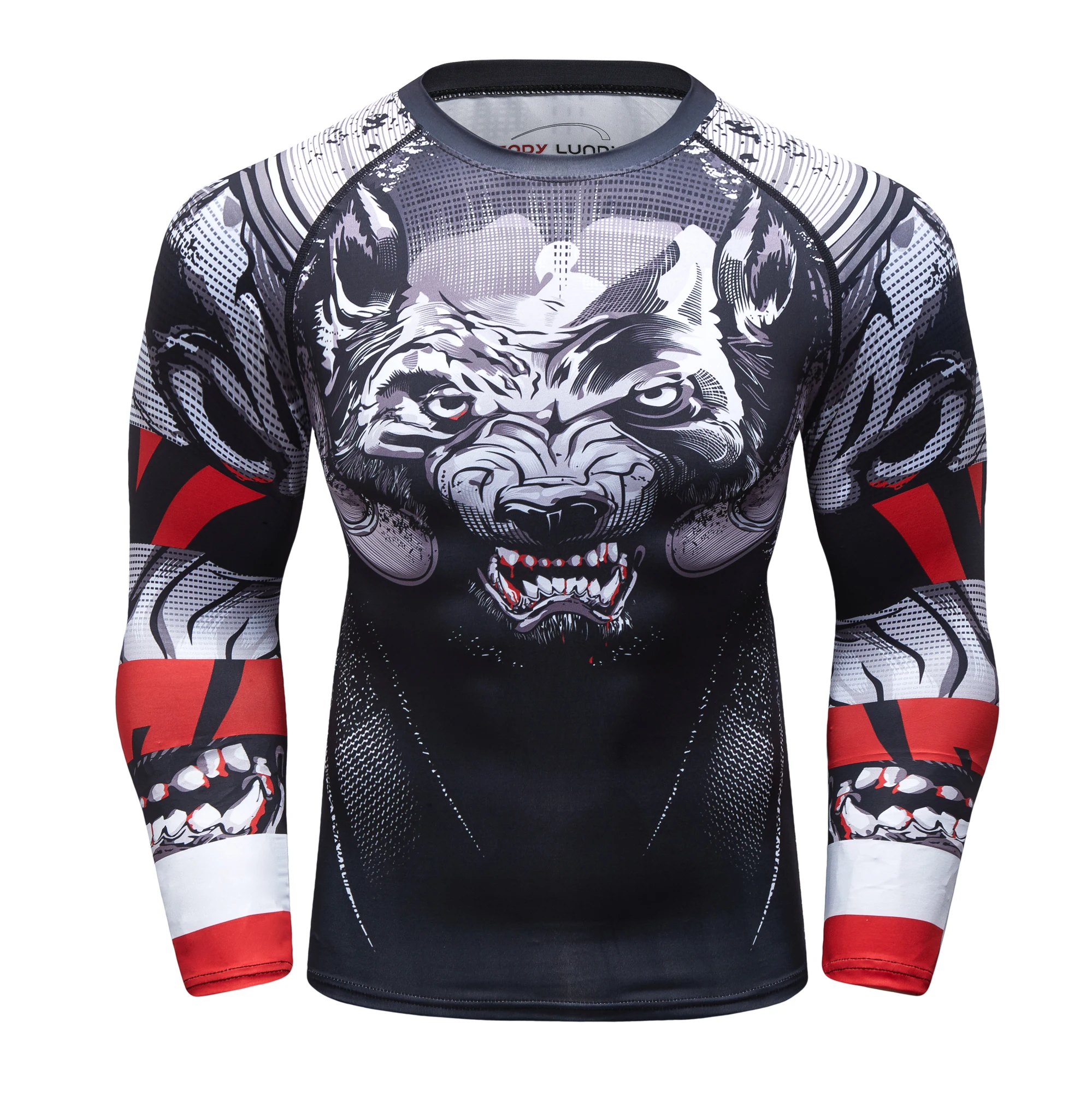 Custom Logo Men Running T-shirt Fitness Rash Guard Bodybuilding Cross Long Sleeve T-shirt