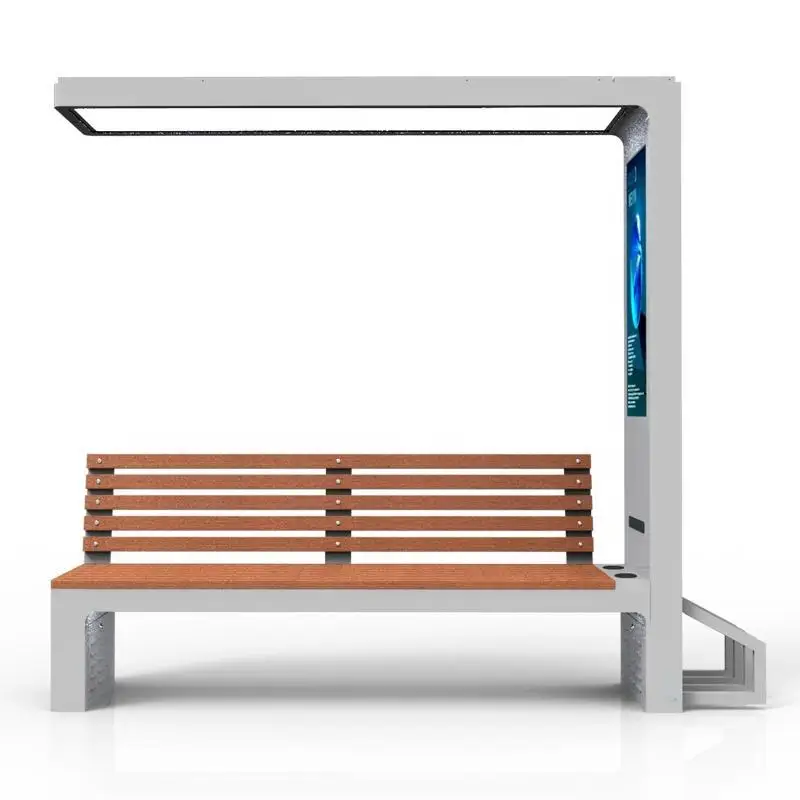 solar powered outdoor garden bench wireless charging smart solar chair