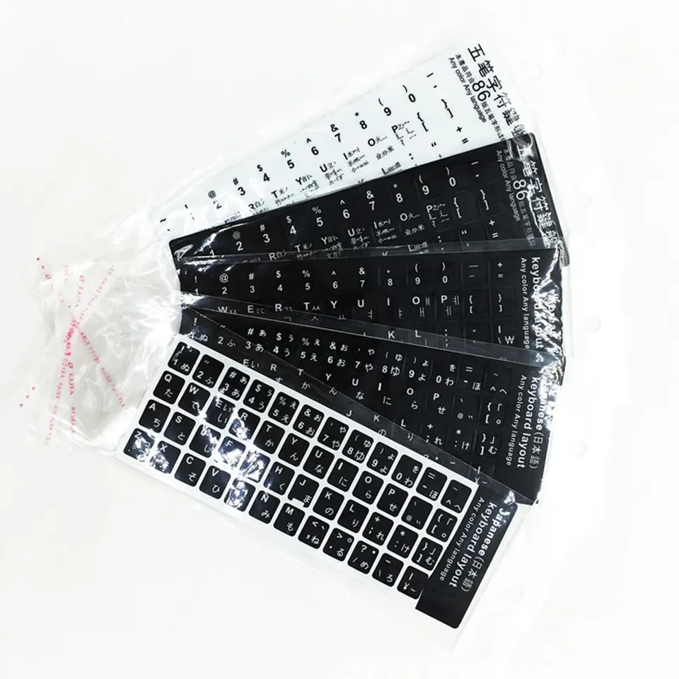 Custom Language Keyboard Sticker DIY Decoration Key Skin Arabic Spanish French Russian Letter Recognize