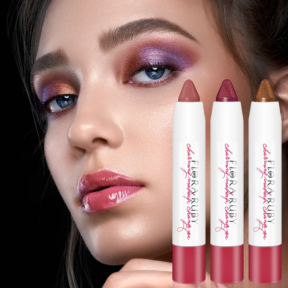 Custom vegan matte eye shadow stick waterproof long lasting radiant eyeshadow pencil makeup single color shadow pen