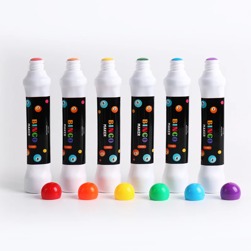 Wholesale 4oz Bingo Dabbers,  water based 18 mm nib Colored Inks Eco-Friendly Sponge Dauber Paint Markers For Bingo Game
