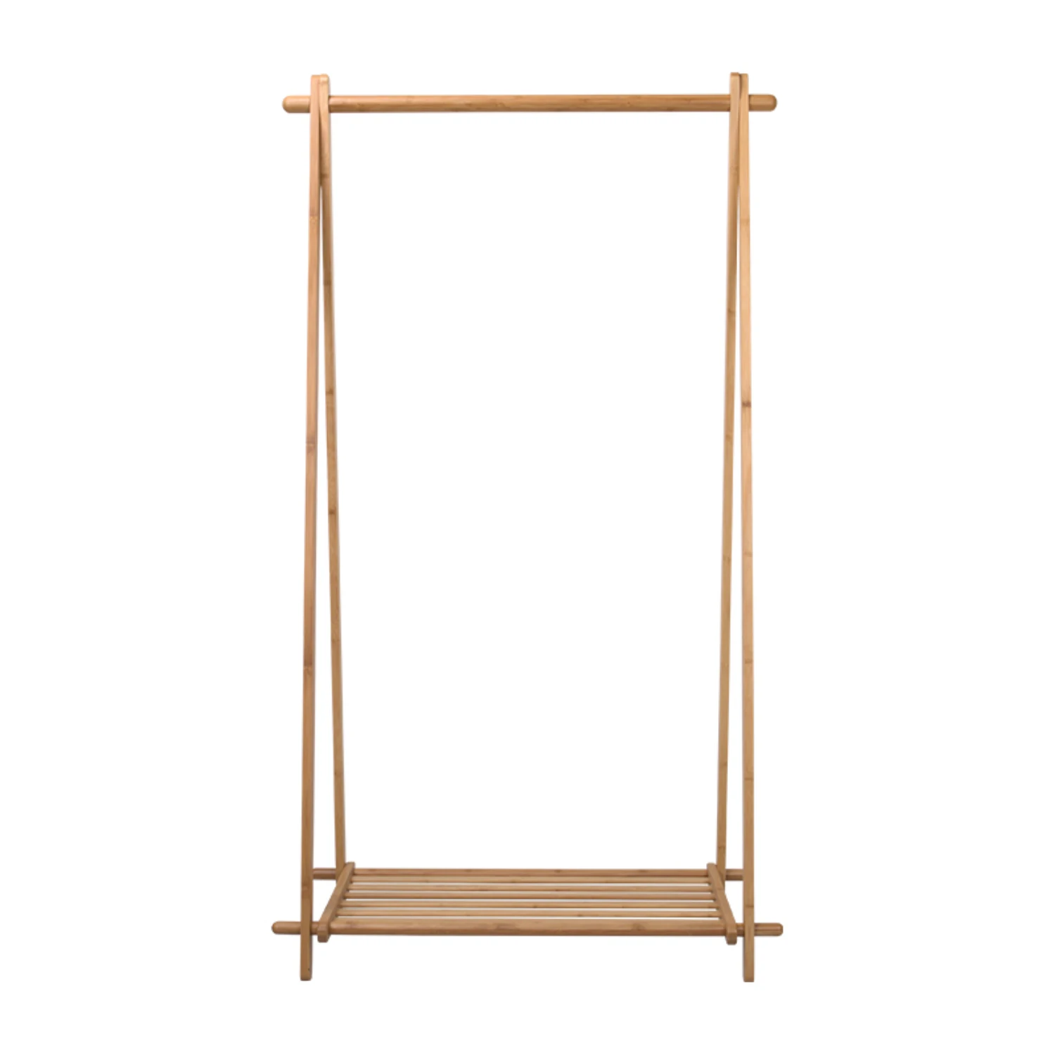 BAMBKIN Bamboo clothes hanger with shoe rack shelves coat rack hanger standing clothes hanging rack