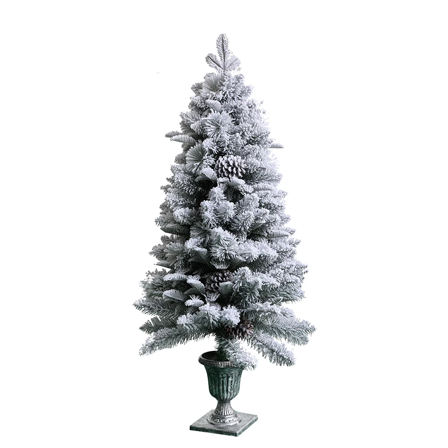 High quality PE PVC Mixed Flocked Christmas Tree Snowy Xmas trees