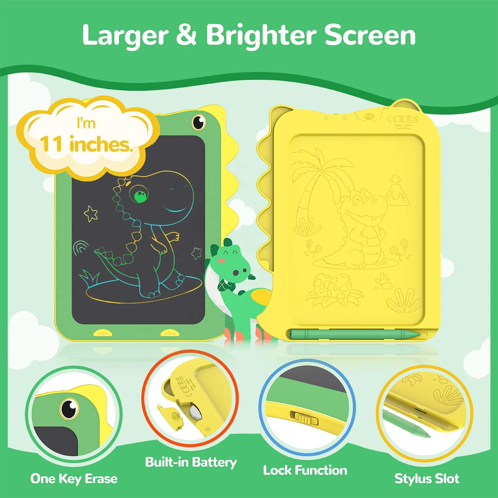 Dinosaur Christmas Birthday Gift Girls Boys Educational Learning Toys LCD Drawing Writing Tablet Doodle Board For Kids