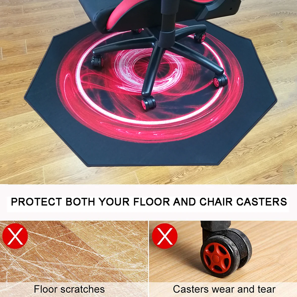 Wholesale chair mat floor pads natural rubber mouse pads full printing anti slip gaming chair pads