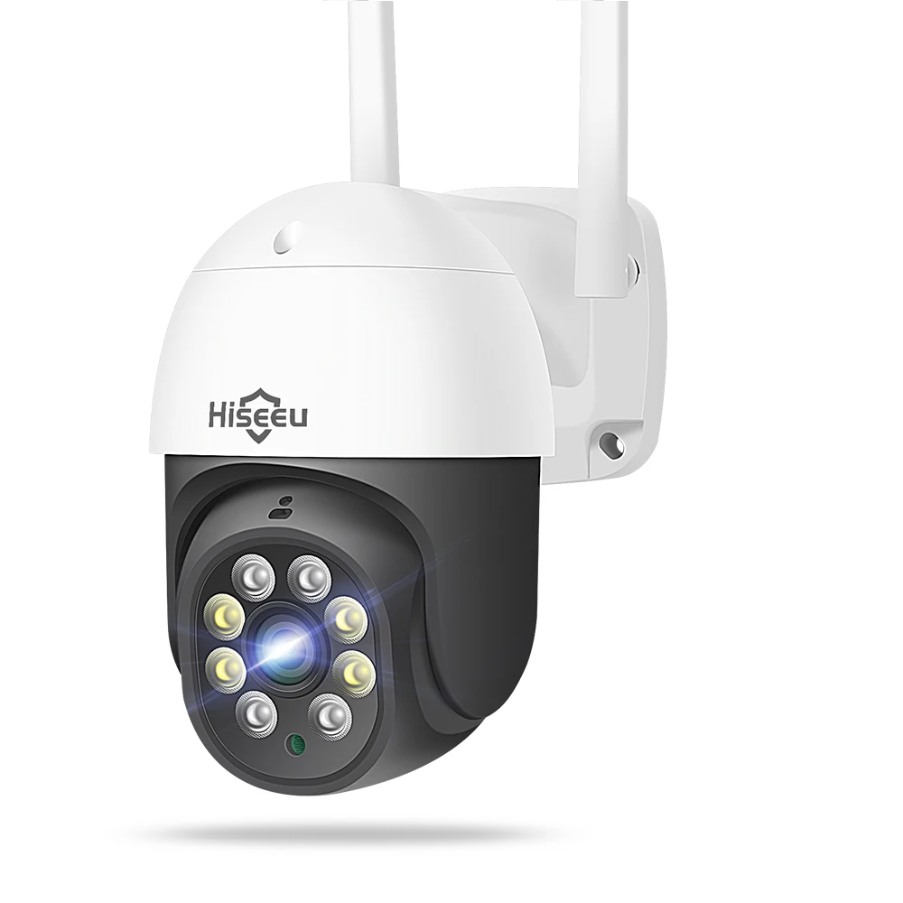 Hiseeu 5MP Wifi IP PTZ Camera Outdoor Waterproof Dual Light Wireless High Speed Dome Camera Security Two Way Audio