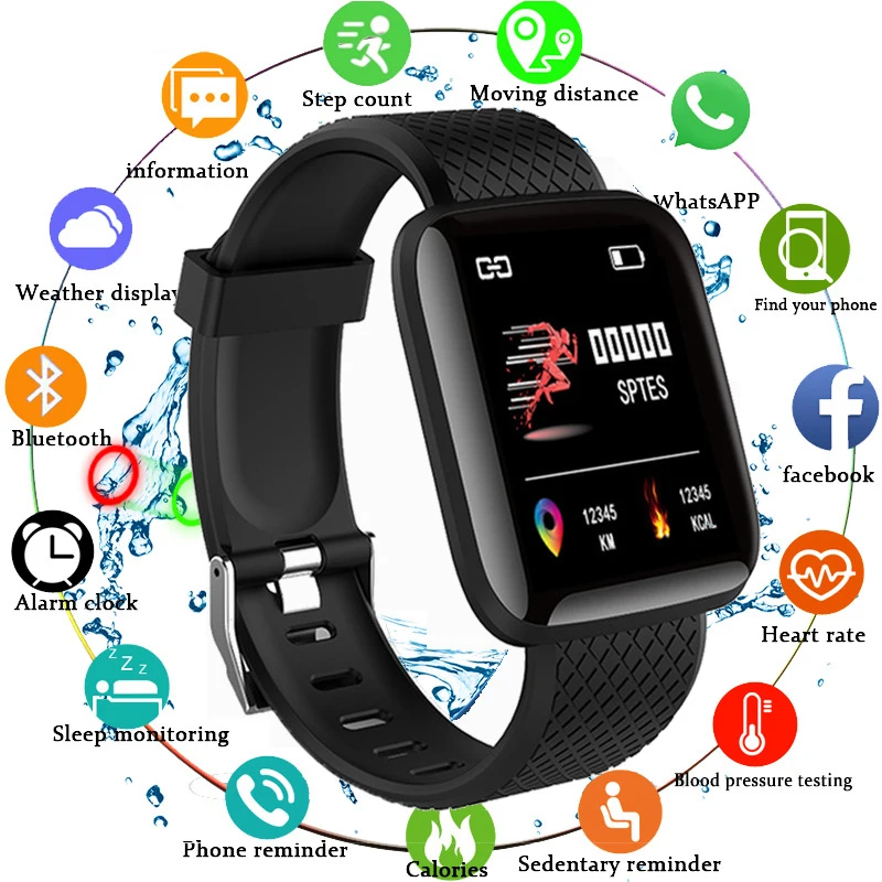 2022 New Smart Watches 116 Plus Smart Wristband Sports Fitness Band Waterproof Smartwatch Support Heart Rate Blood Oxygen Watch
