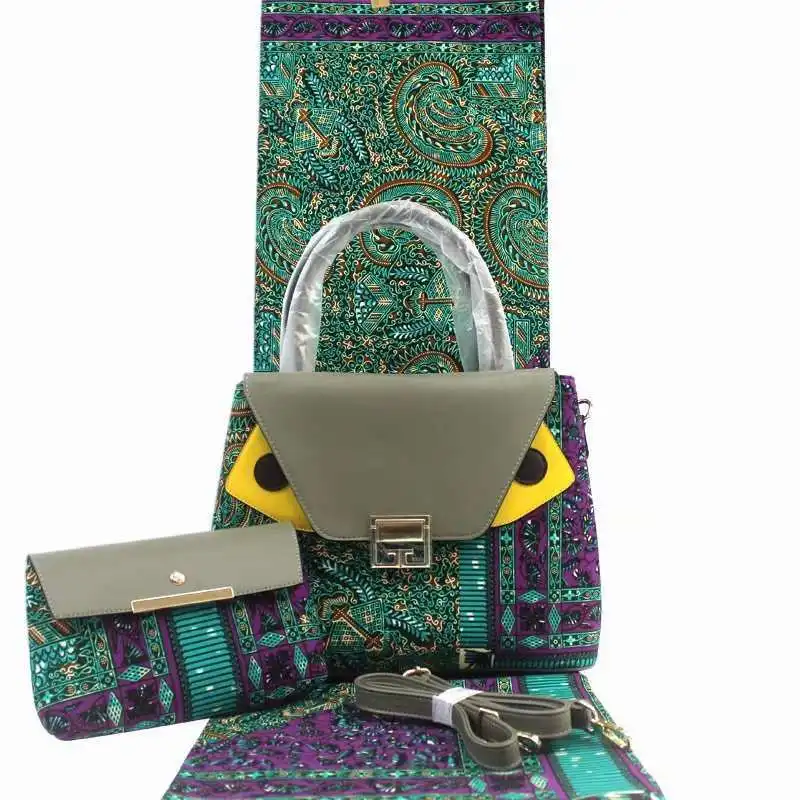 Африканская красивая ткань ручной работы chiganvy с восковым принтом, комплект сумок из Анкары