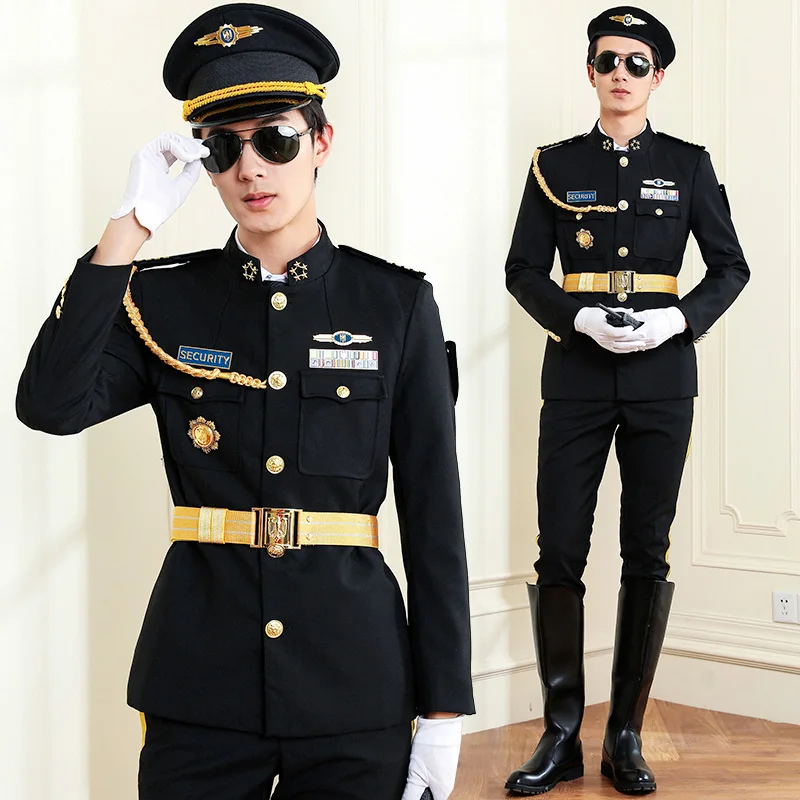 
wholesale military security guard uniforms cheap Black Security Office Uniform Jackets 