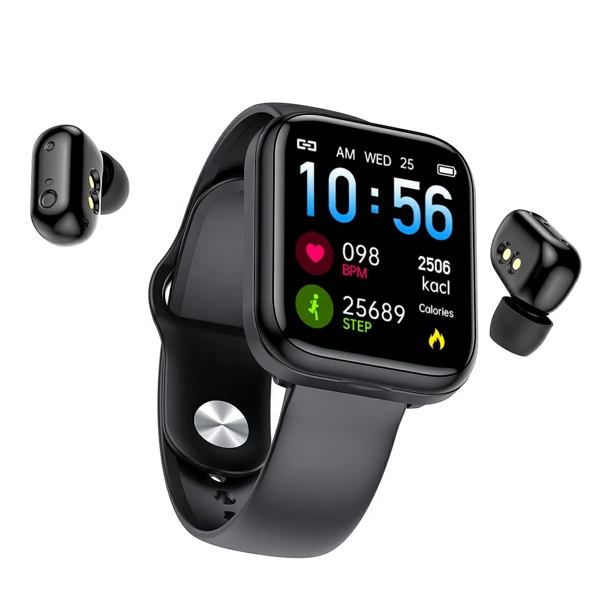 2022 Latest 2in1 X5pro Smart Watch with Earbuds 1.28 Inch IPS Screen TWS Wireless BT smart watch earbuds
