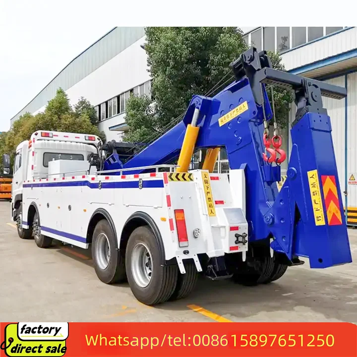 Dongfeng 8*4 Heavy duty Wrecker Tow Truck 40ton 60T Metro rescue recovery tow truck municipal roadside assistance with crane