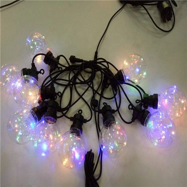 high quality G80 Festoon Globe Bulbs Garland Light for indoor room and outdoor decor Globe LED copper wire String Light
