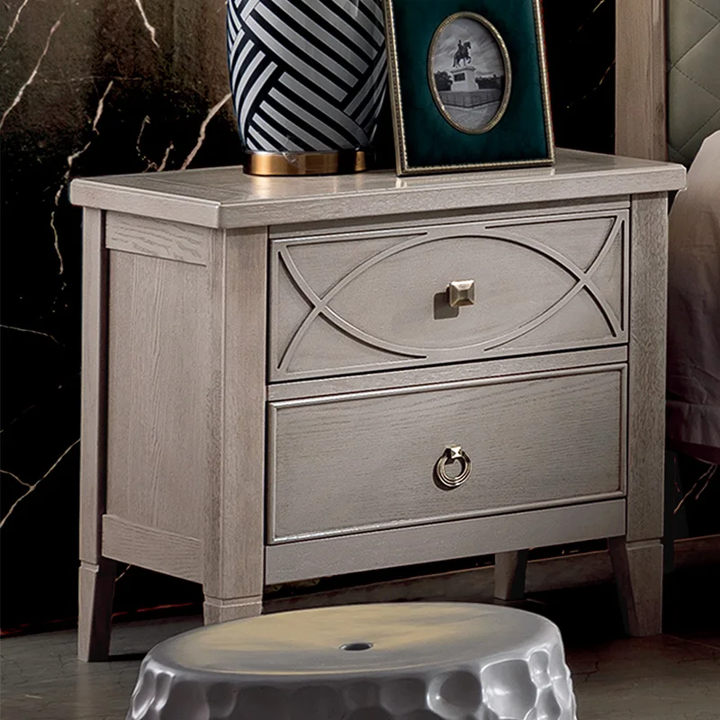 Eco-friendly paint bedside cupboard small size 3 drawers big strrage corner bedside table for bed