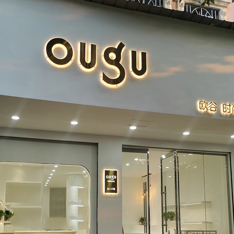 Low price hot sale high quality stainless steel numbered metal 3D backlit letter sign for store