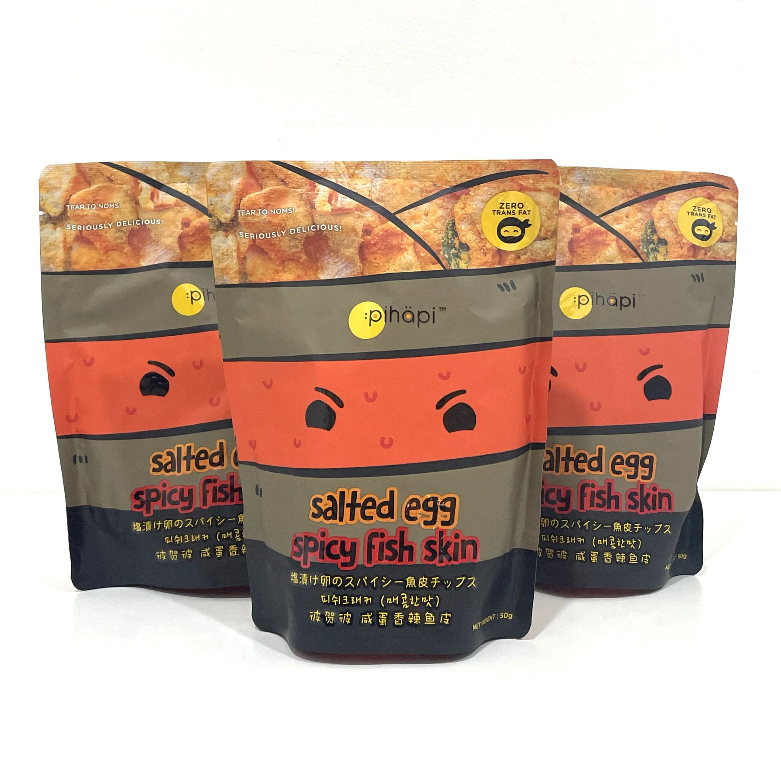 Real Salted Egg York Spicy Flavor Crispy Fish Skin Snack 0% Trans Fat Healthy Malaysia Hot Selling Snack Lowest Price