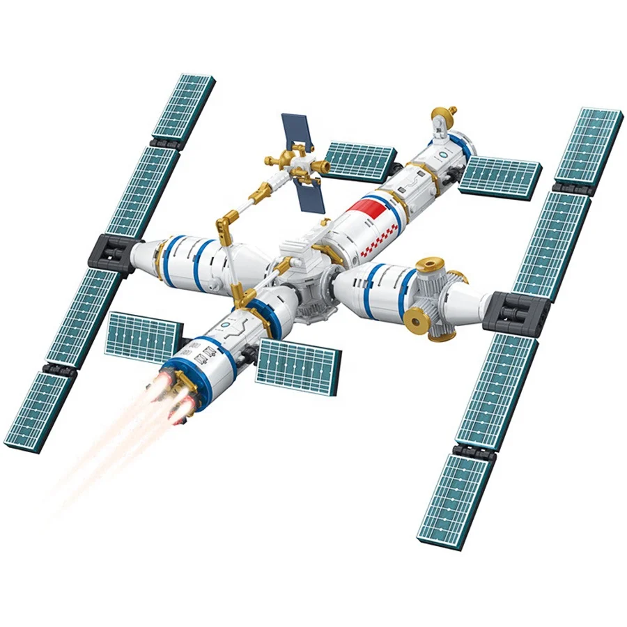 Popular spacecraft assembly science and education DIY space shuttle interstellar exploration plastic building block set